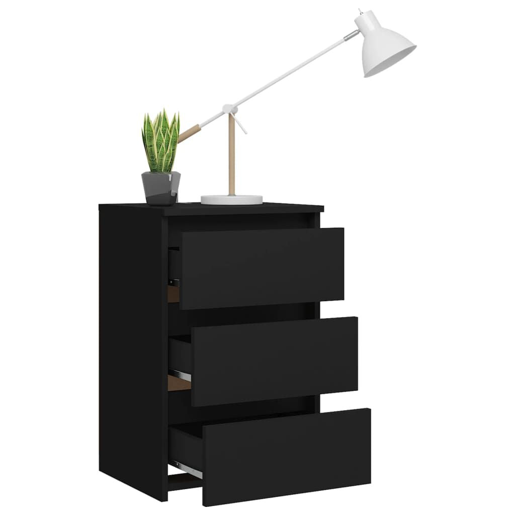 Nachttisch Schwarz 40X35X62,5 Cm Holzwerkstoff