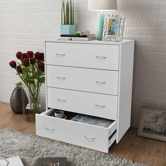 Kommode Mit 4 Schubladen 60×30,5×71 Cm Weiß