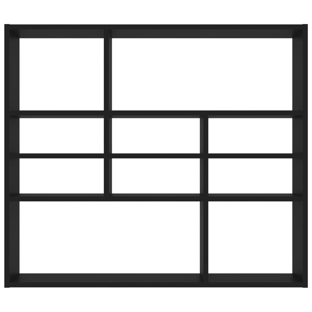 Wandregal Schwarz 90X16X78 Cm Holzwerkstoff