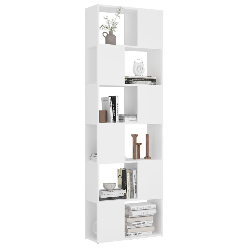 Bücherregal Raumteiler Weiß 60X24X186 Cm