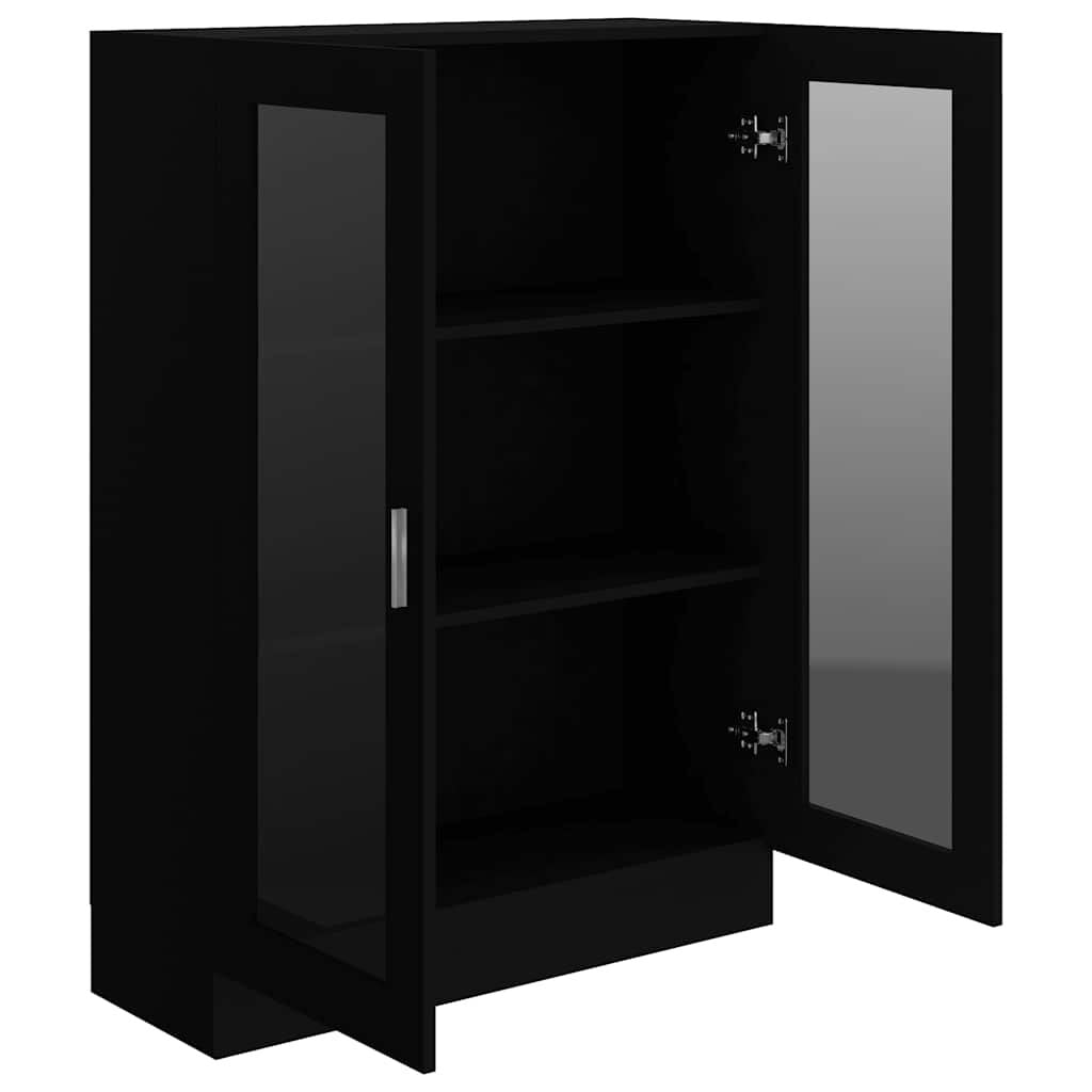 Vitrinenschrank Schwarz 82,5X30,5X115 Cm Holzwerkstoff