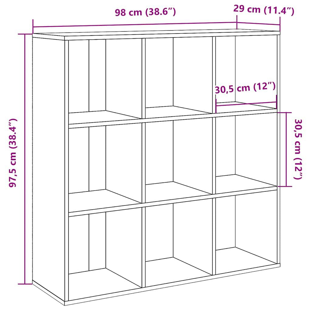 Bücherregal Artisan-Eiche 98X29X97,5 Cm