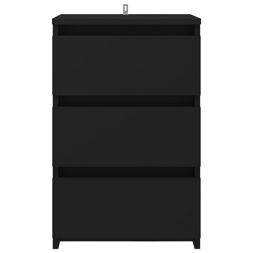 Nachttisch Schwarz 40X35X62,5 Cm Holzwerkstoff