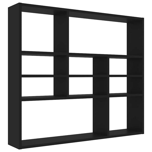 Wandregal Schwarz 90X16X78 Cm Holzwerkstoff