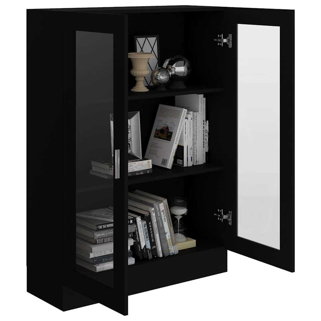 Vitrinenschrank Schwarz 82,5X30,5X115 Cm Holzwerkstoff
