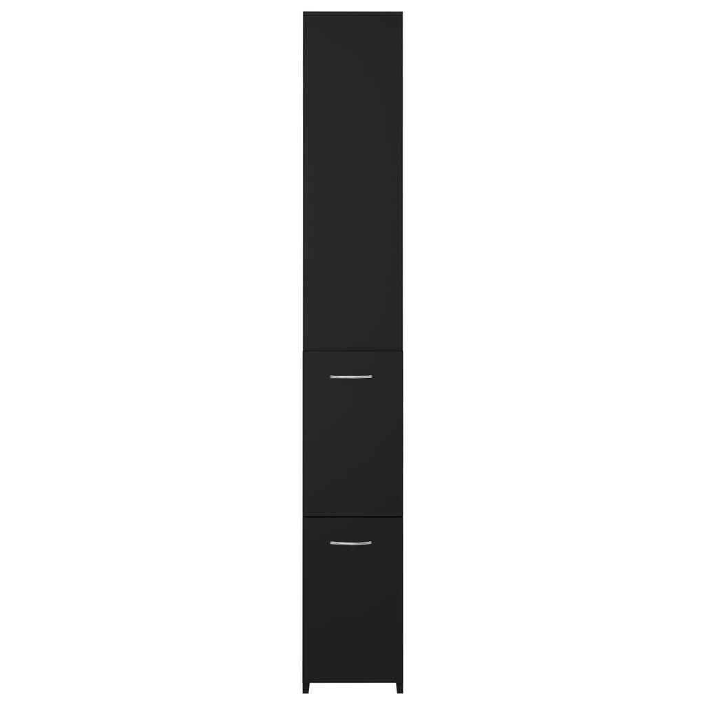 Badschrank Schwarz 25X26,5X170 Cm Holzwerkstoff