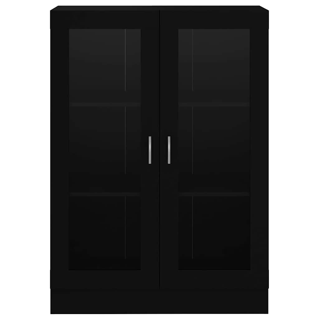 Vitrinenschrank Schwarz 82,5X30,5X115 Cm Holzwerkstoff