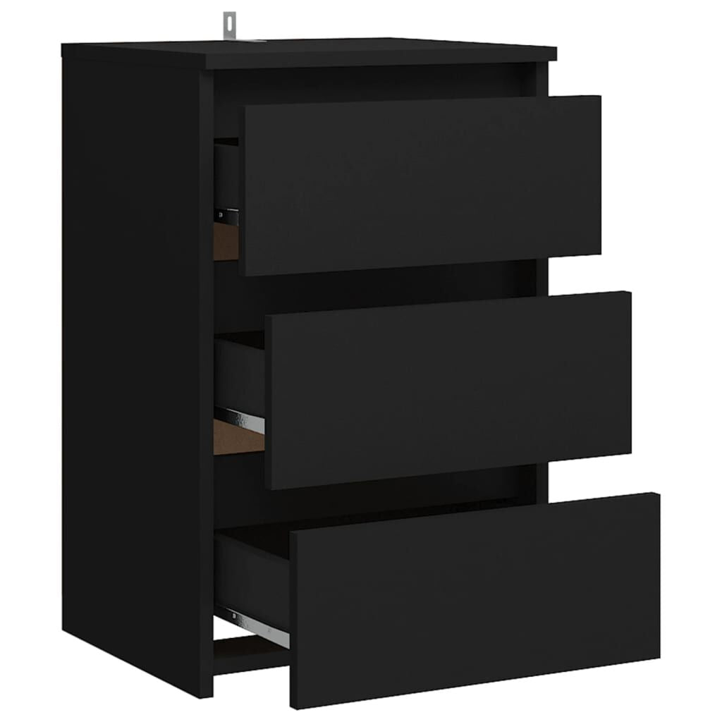 Nachttisch Schwarz 40X35X62,5 Cm Holzwerkstoff