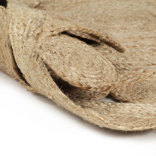 Teppich Handgefertigt Jute Geflochten 90 Cm