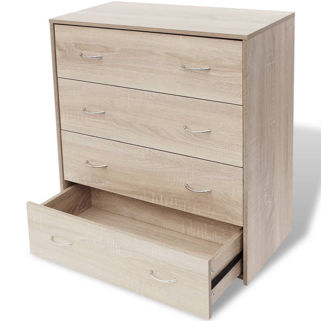 Kommode Mit 4 Schubladen 60×30,5×71 Cm Weiß