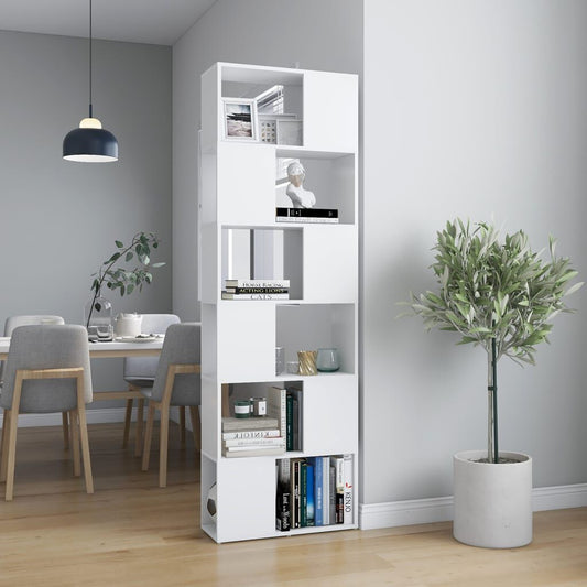 Bücherregal Raumteiler Weiß 60X24X186 Cm