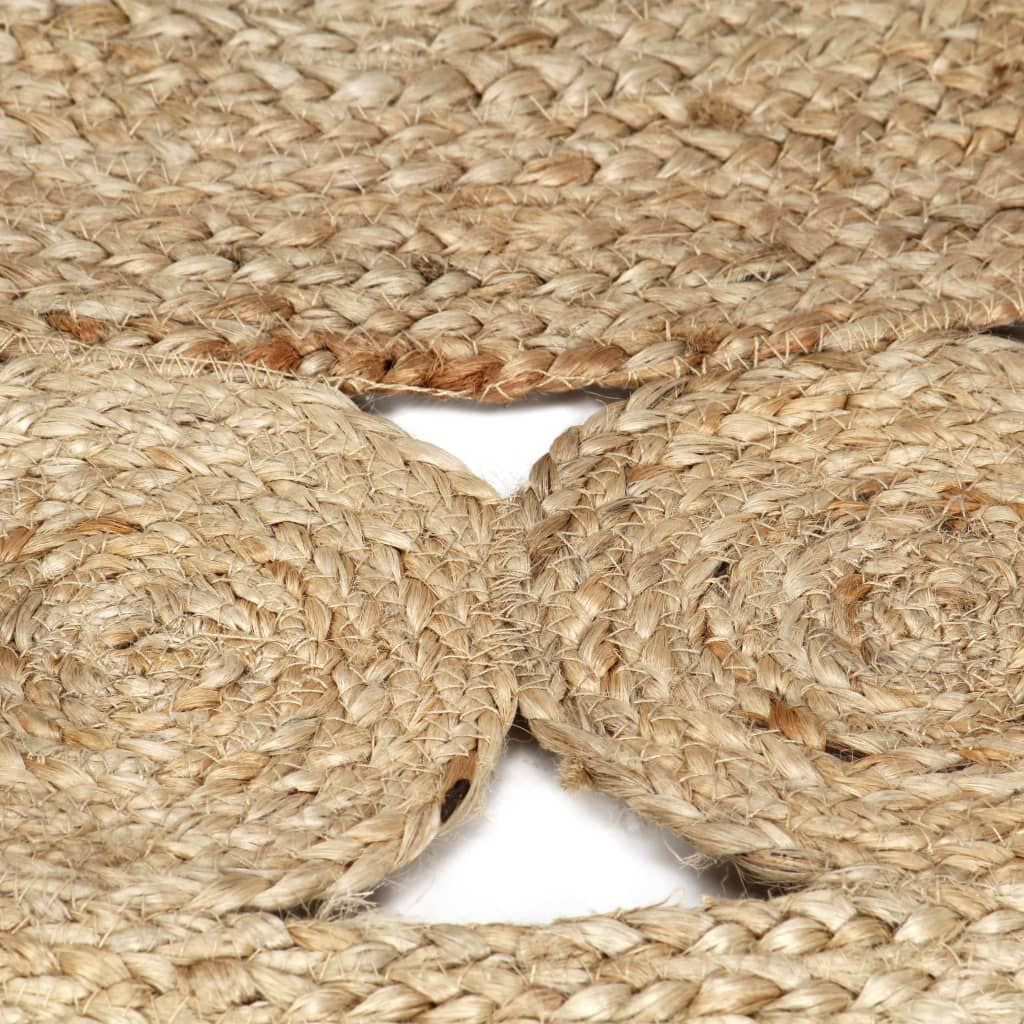Teppich Handgefertigt Jute Geflochten 90 Cm