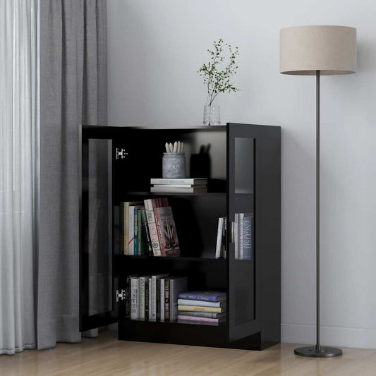 Vitrinenschrank Schwarz 82,5X30,5X115 Cm Holzwerkstoff