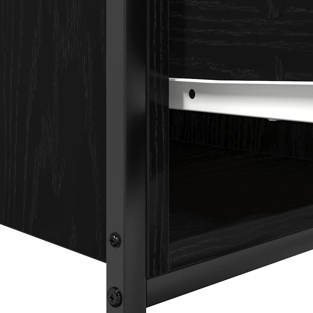 Waschbeckenunterschrank Mit Schubladen Schwarz Eichen-Optik