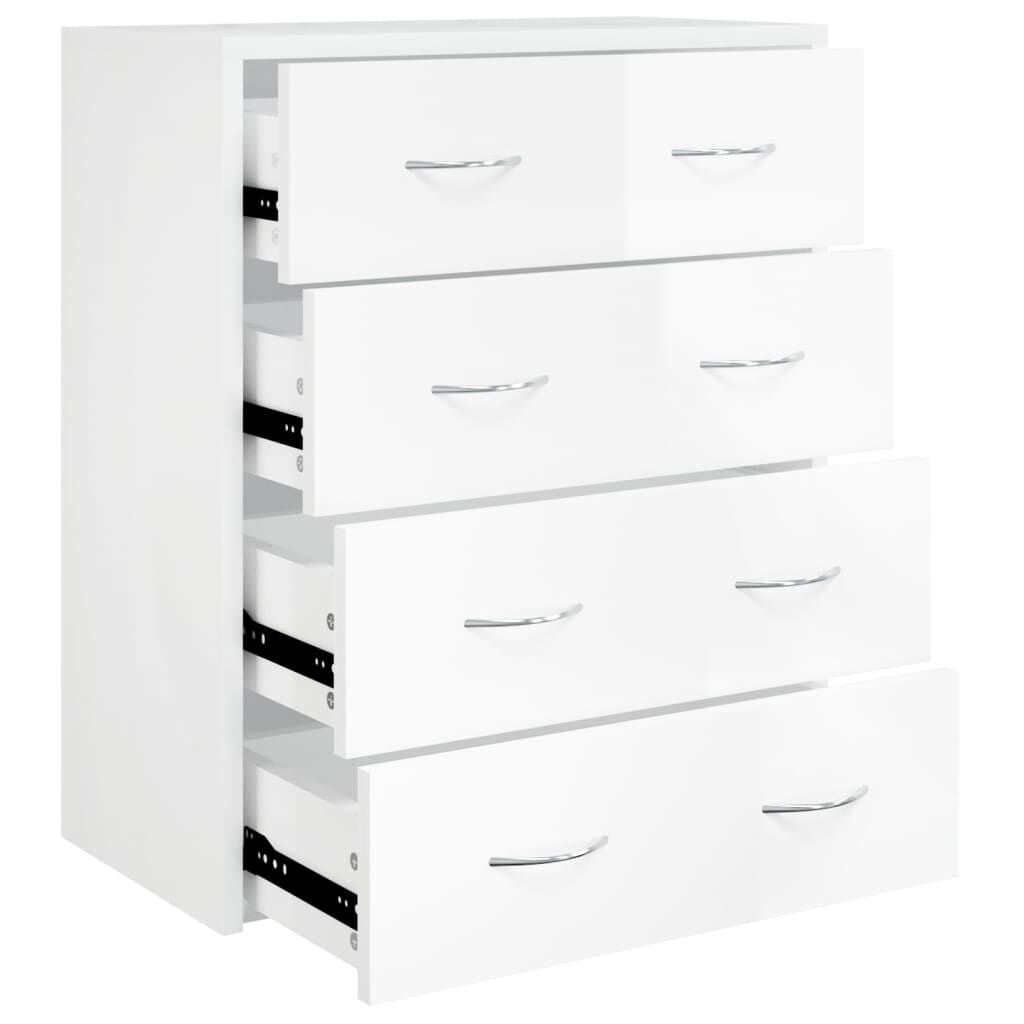 Kommode Mit 4 Schubladen 60×30,5×71 Cm Weiß