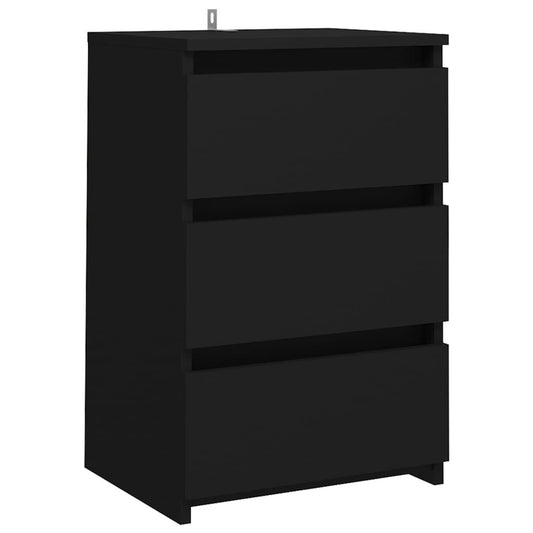 Nachttisch Schwarz 40X35X62,5 Cm Holzwerkstoff