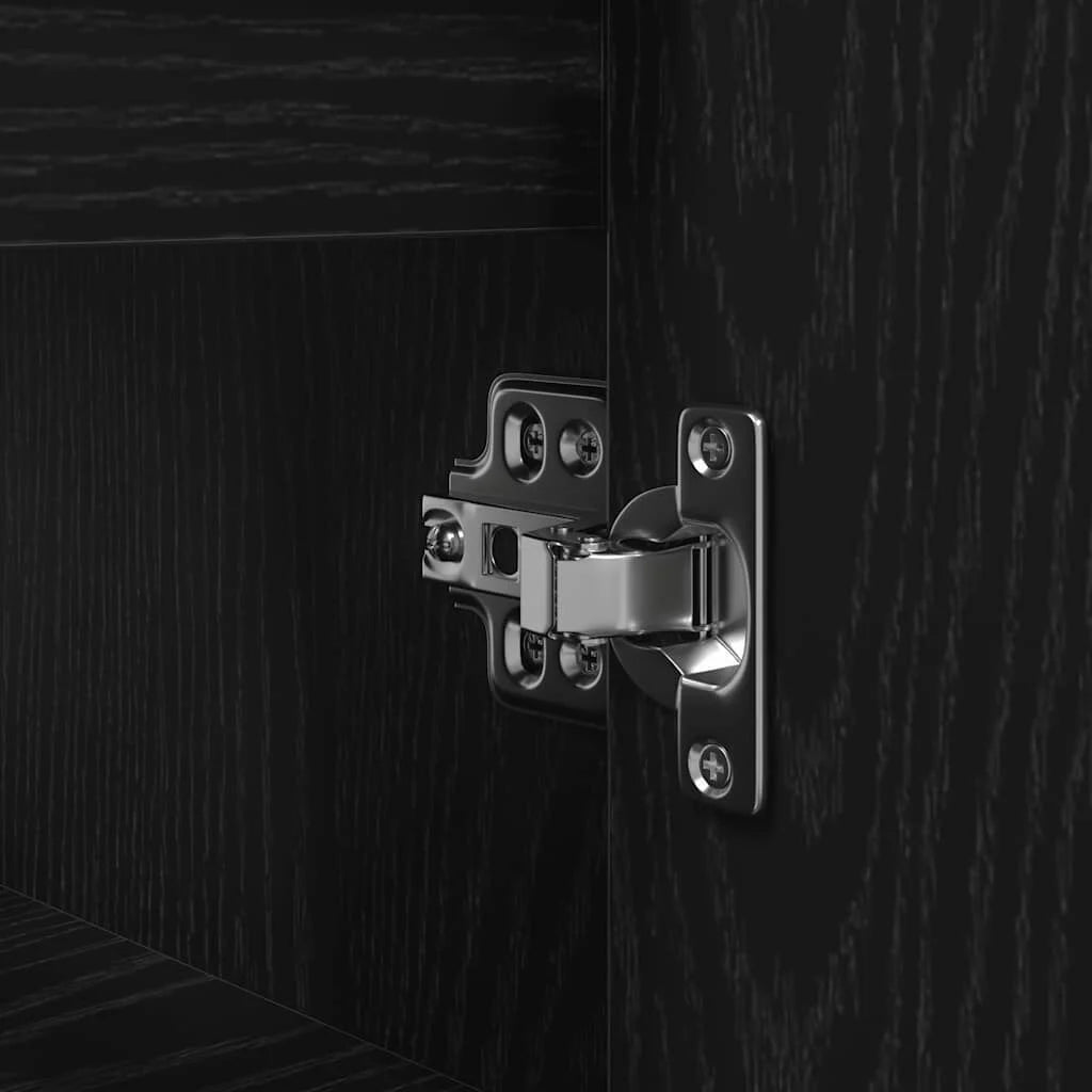 Waschbeckenunterschrank Mit Schubladen Schwarz Eichen-Optik